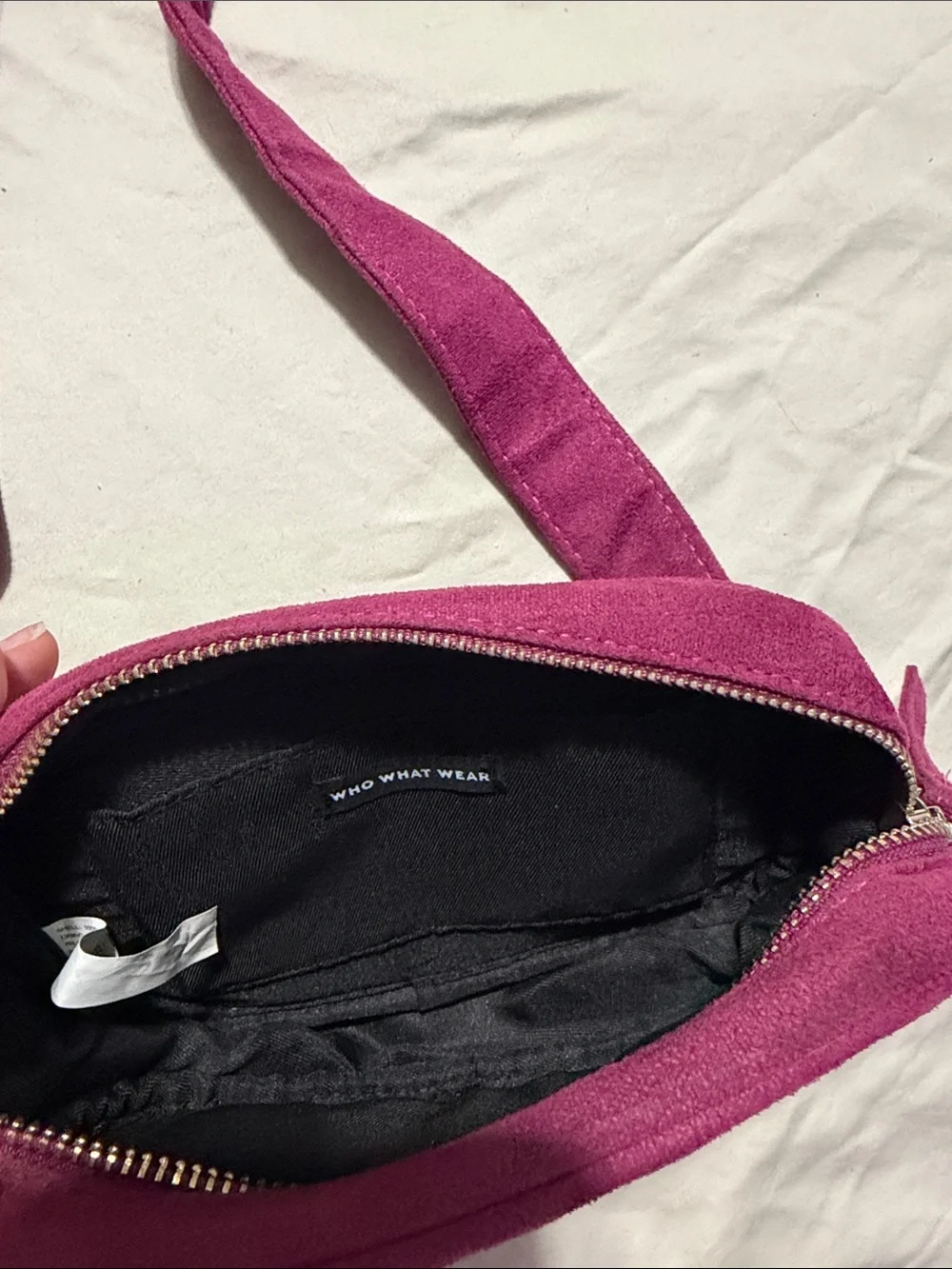 Fuchsia Quilted Belt Bag with Detachable belt and Chain